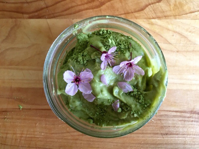 Homemade matcha green tea face mask