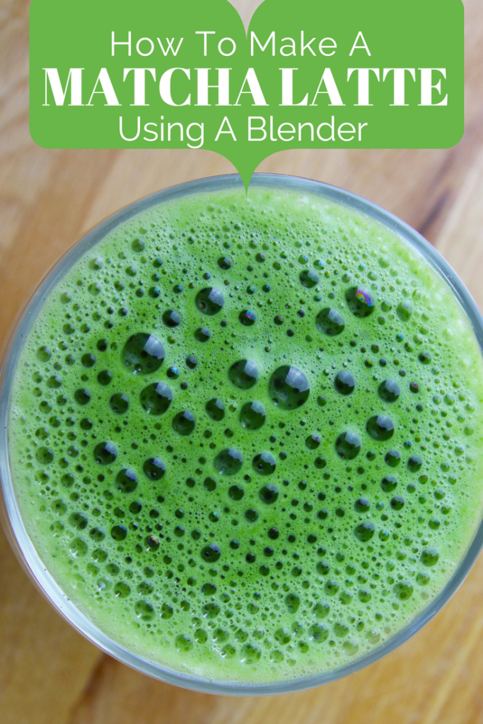 Matcha latte made in a blender