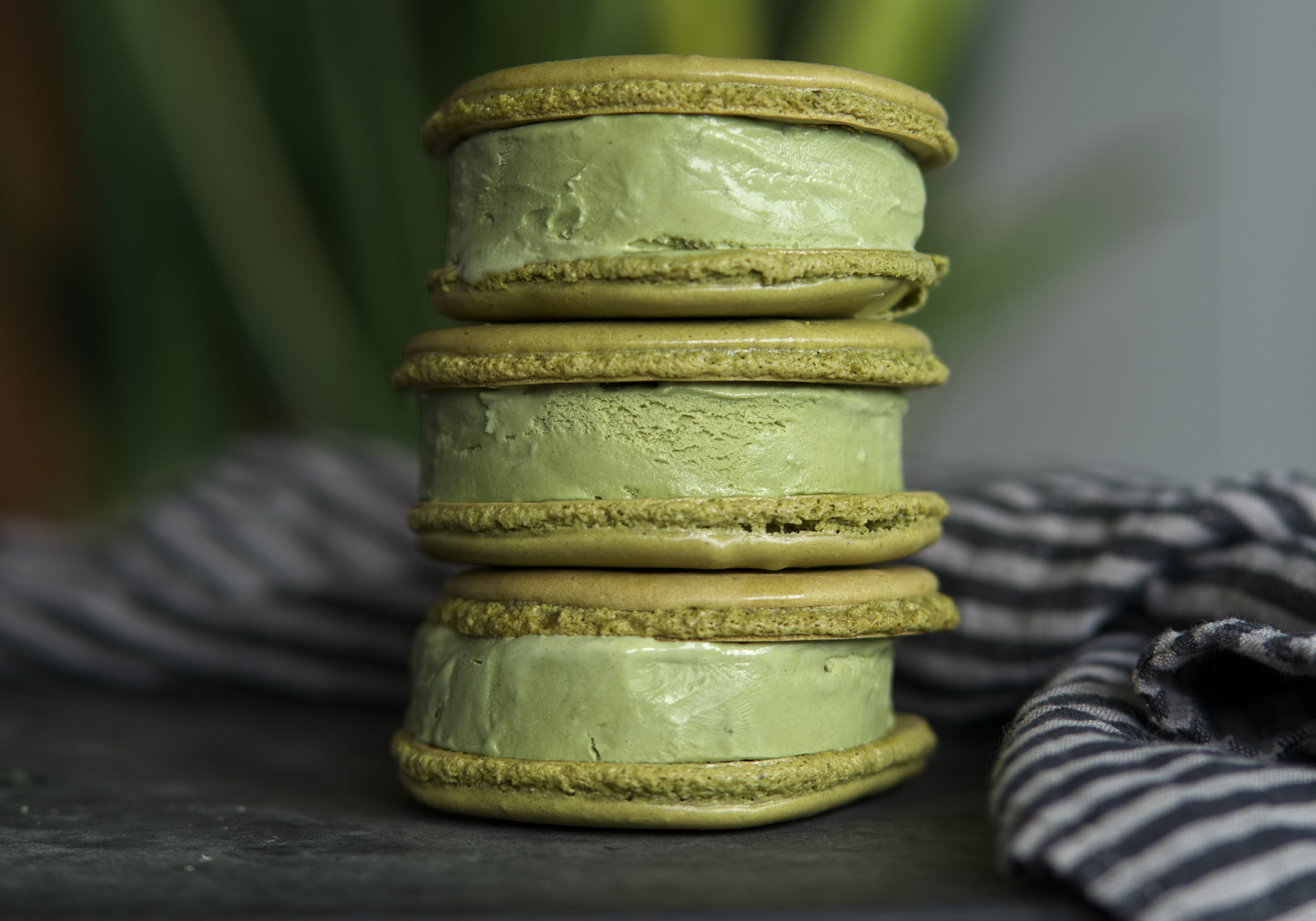 Matcha Plant Based Green Tea Macaron Ice Cream Sandwiches