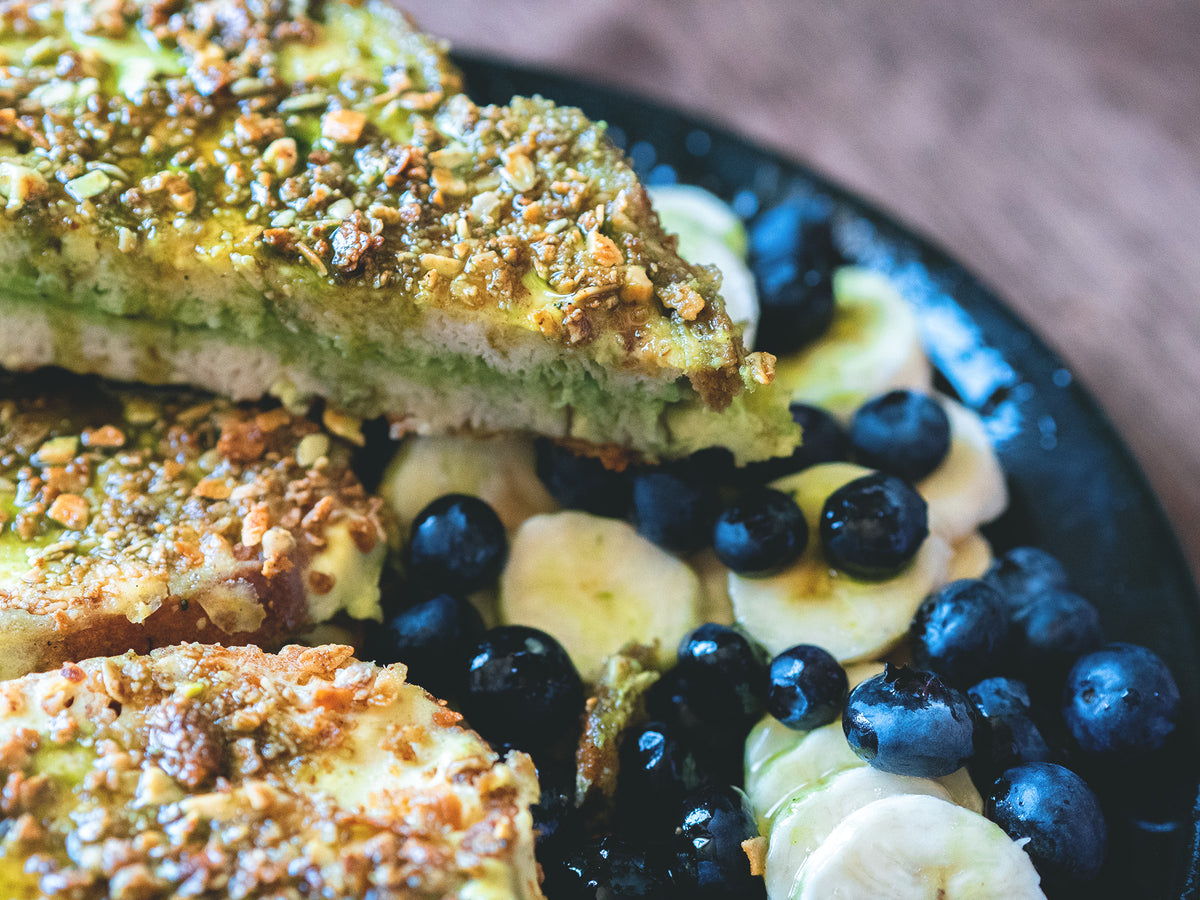 Matcha French Toast Recipe. Vegan and Gluten Free