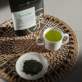 Sencha Loose leaf Tea in a white cup