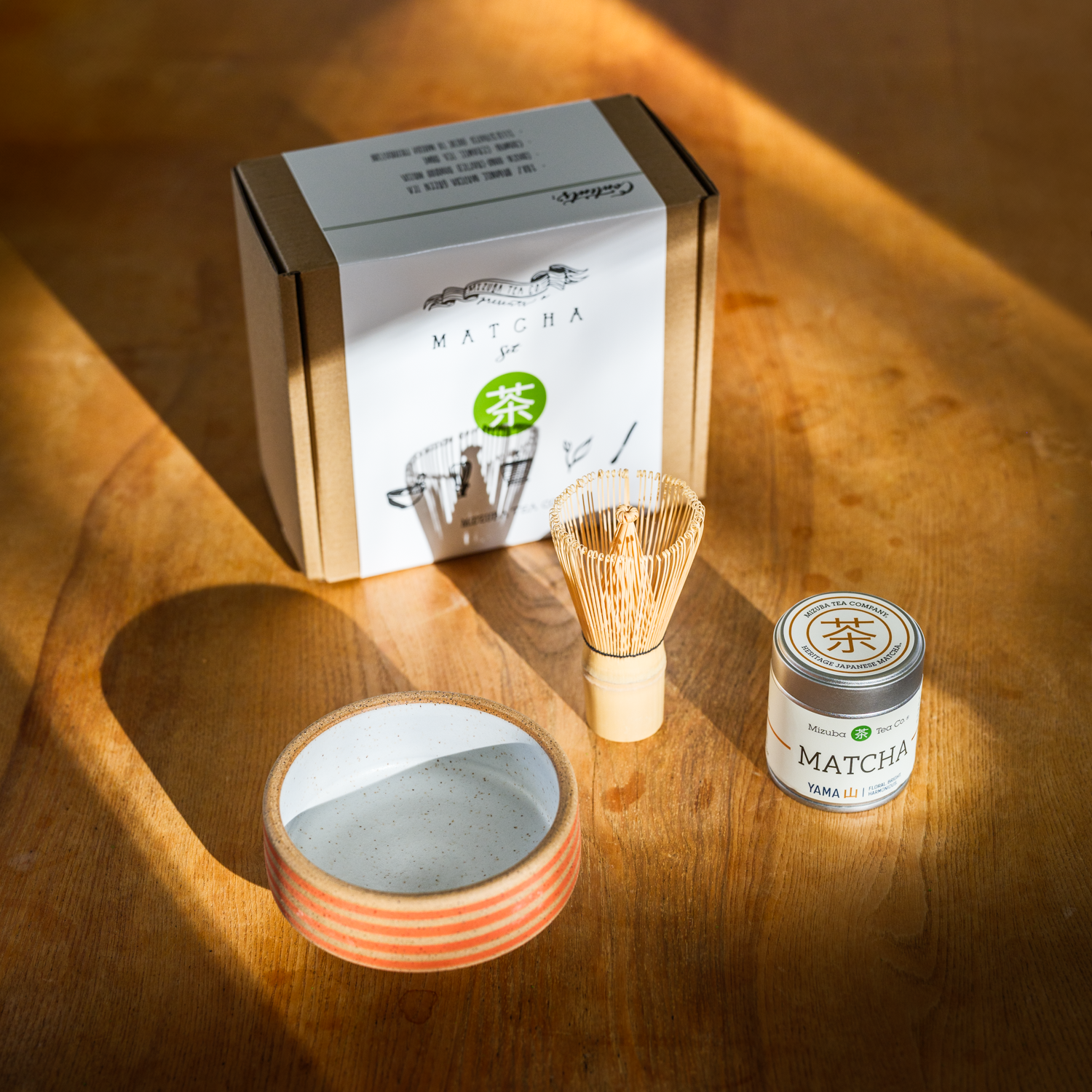 Matcha set with Yama matcha tin, Chasen and Chawan