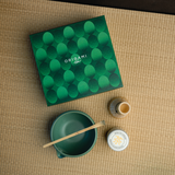 Top-down view of the Origami Tea and Mizuba Matcha collaboration