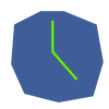 blue icon of a clock