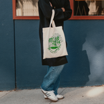 Mizuba Tea Co Resuable canvas bag with "Heritage Japanese Tea" written on it