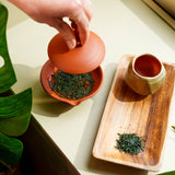Japanese shiboridashi pot with tea leaves - Mizuba Tea Co.