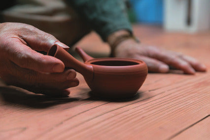 Handmade Tokoname red kyusu